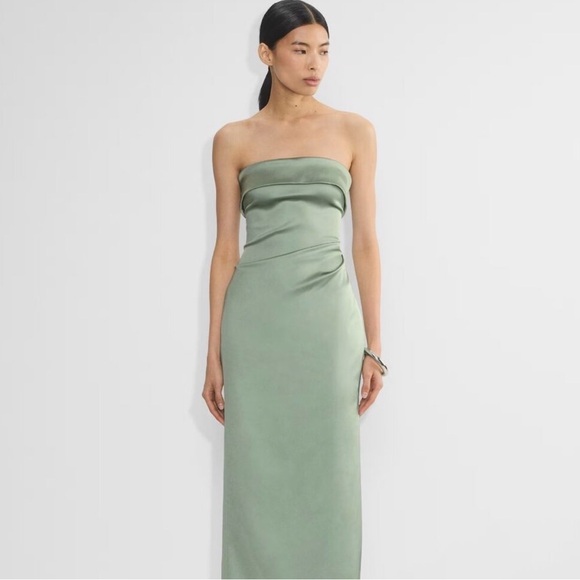 Aritzia Sage Green Exclusive Strapless Dress - Picture 3 of 9